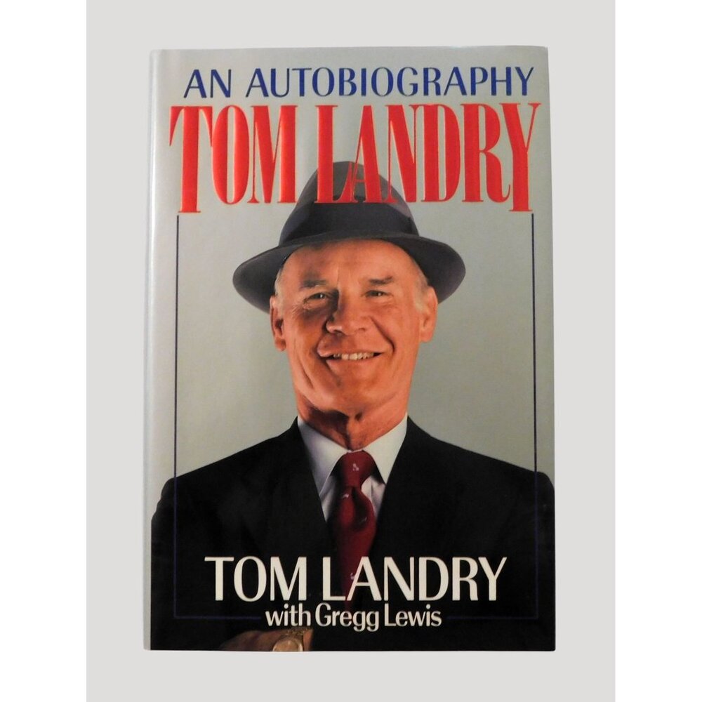 Tom Landry An Autobiography 1990 Dallas Cowboys Coach Hardcover Jacket